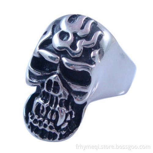 Skull Alloy Metal Ring with Epoxy, OEM Orders Welcomed